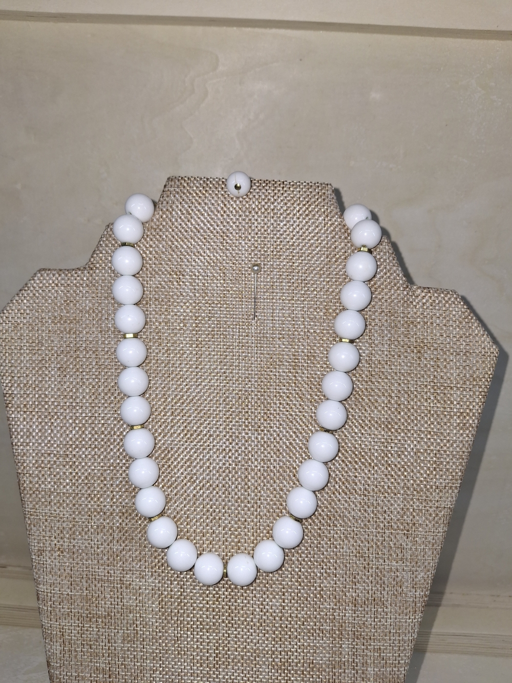 Monet Vintage Classic White Bead Necklace - Unbranded